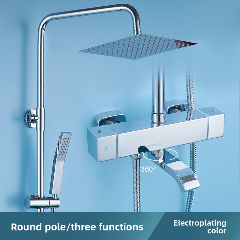 Home Bathroom Shower - Set Shower Termostatik Stainless Steel Berlapis