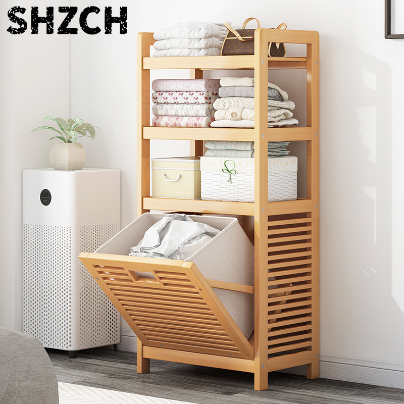 Home Bathroom Ventilation - Keranjang Cuci Pakaian Bambu Bertingkat dengan