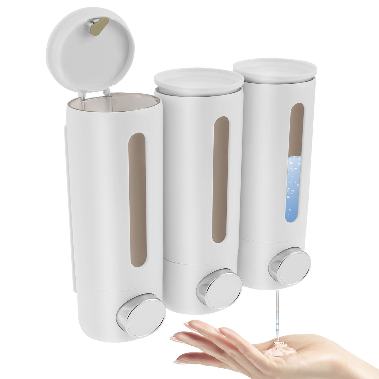 Home Bathroom Wall Soap Dispenser - Dispenser Sabun Manual 3 Kepala 1,5L,