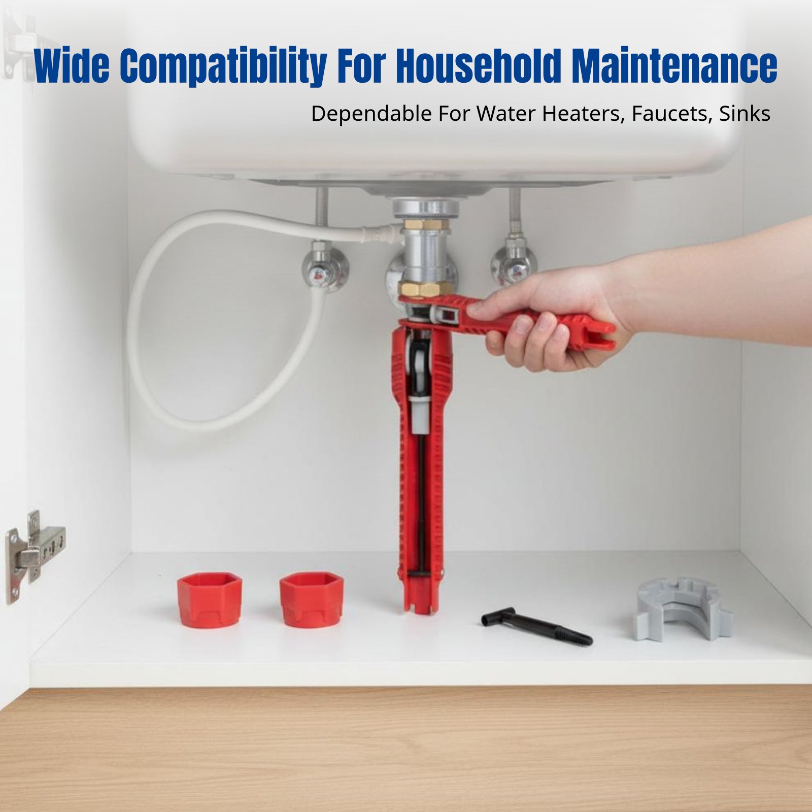 Home Bathroom Sink - Kunci Pas Wastafel, Alat Plastik Multifungsi,