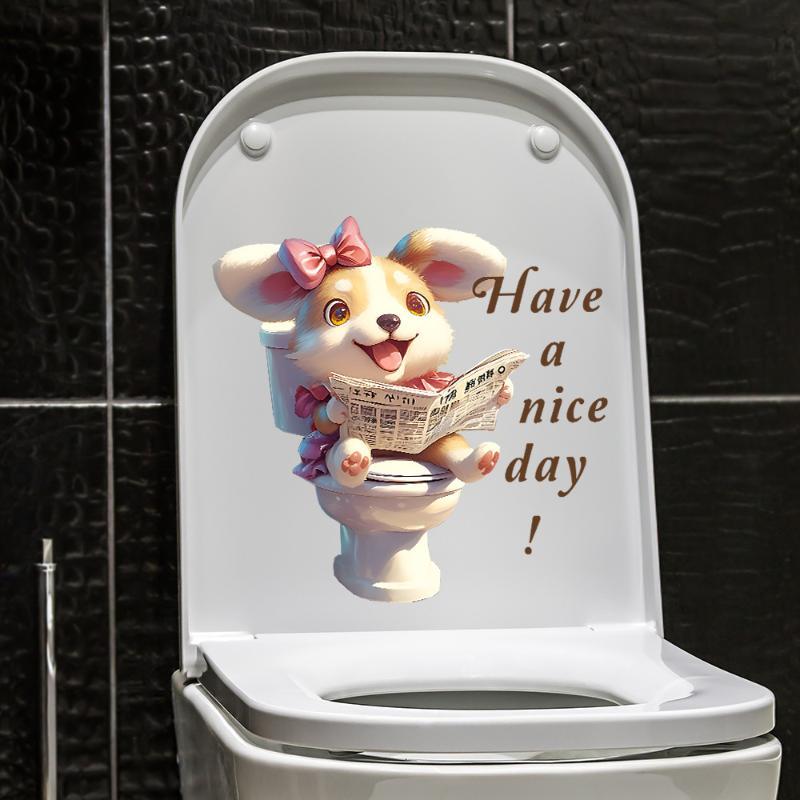 Jet Home Bathroom Accessories - Stiker Toilet Hewan Lucu Efek 3D