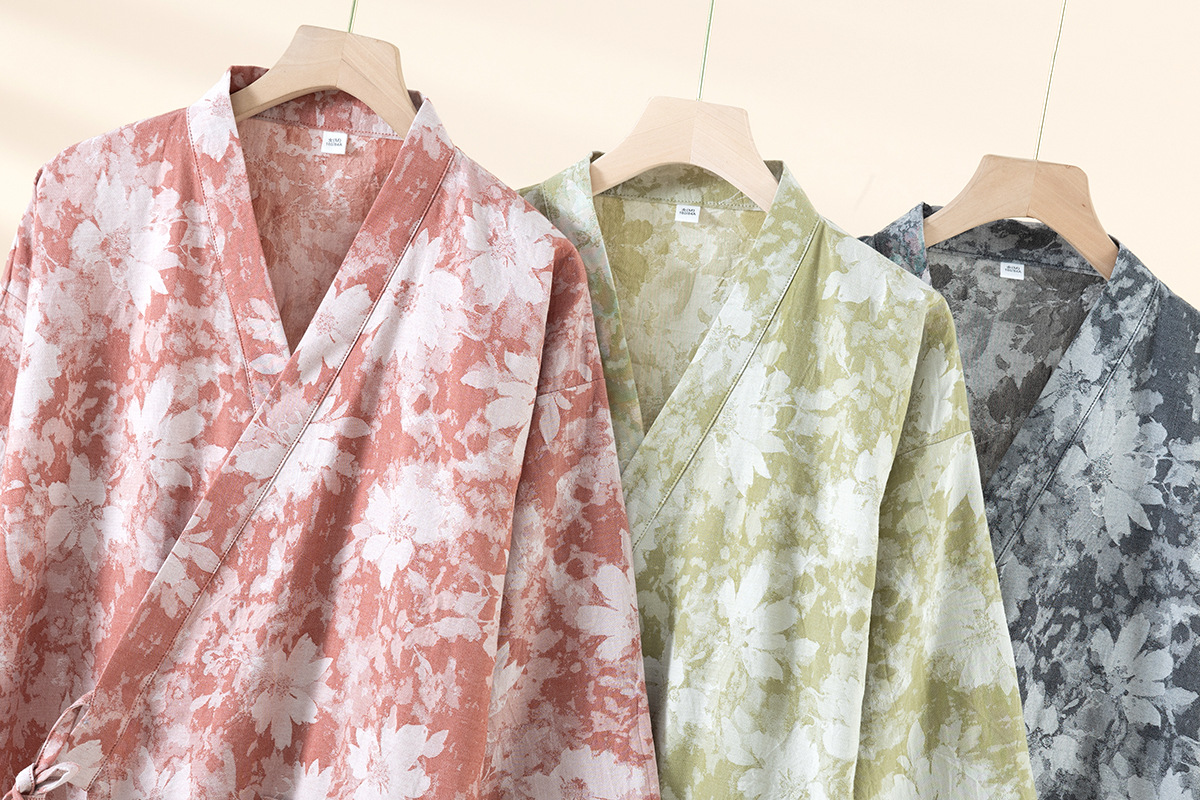 Kimono Katun Murni Jubah Mandi - Home Bathroom Wear ulasan dan harga