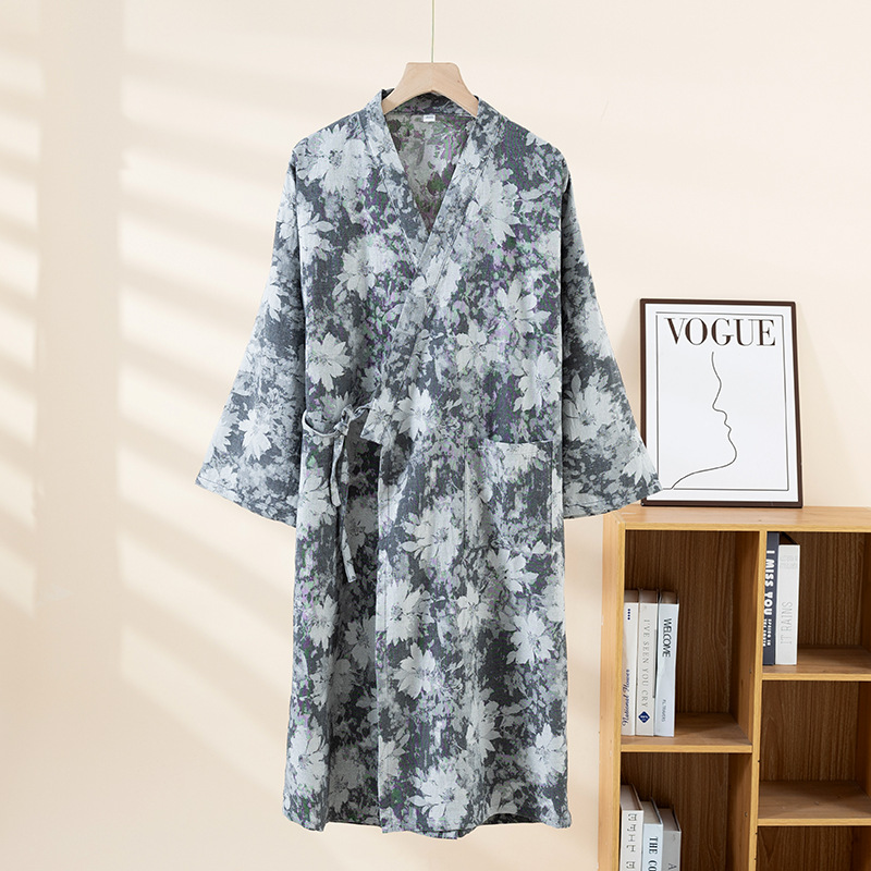 Kimono Katun Murni Jubah Mandi - Home Bathroom Wear ulasan dan harga