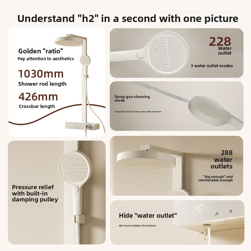 Set Shower Tembaga dengan Laya - Home Bathroom Shower ulasan dan harga