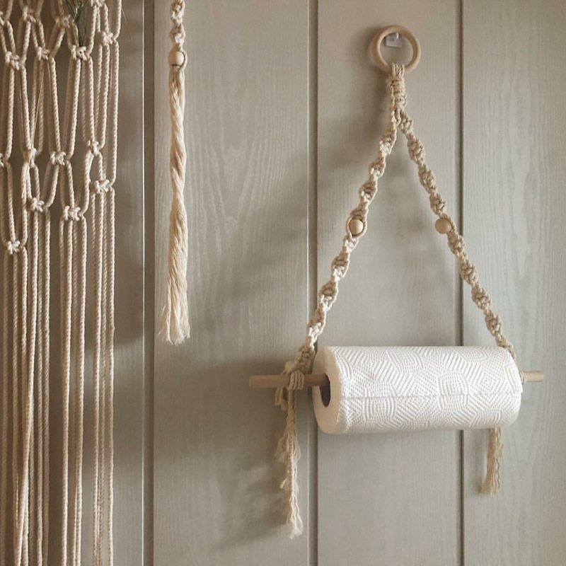 Macrame tempat handuk kertas g - Tiny Home Bathroom Kit ulasan dan harga