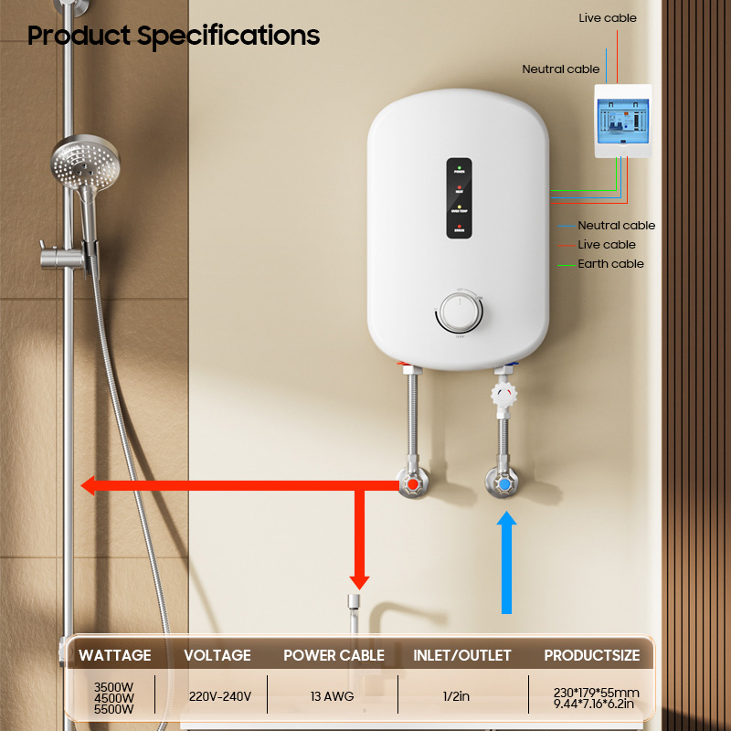 Pemanas Air Listrik Instan Tan - Home Bathroom Geyser ulasan dan harga