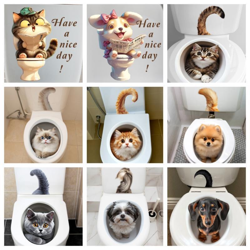 Stiker Toilet Hewan Lucu Efek  - Jet Home Bathroom Accessories ulasan dan harga