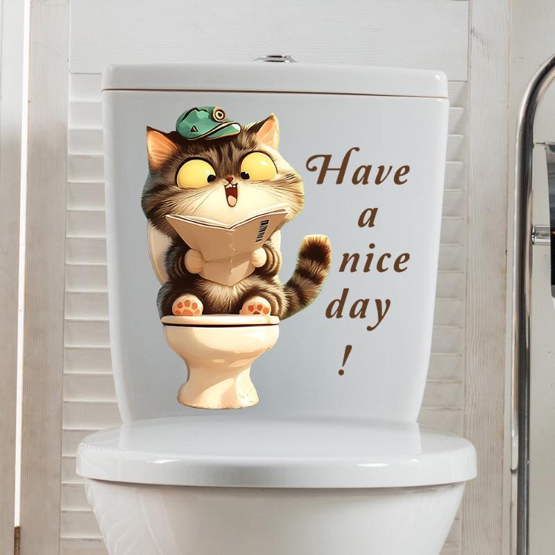 Stiker Toilet Hewan Lucu Efek  - Jet Home Bathroom Accessories ulasan dan harga