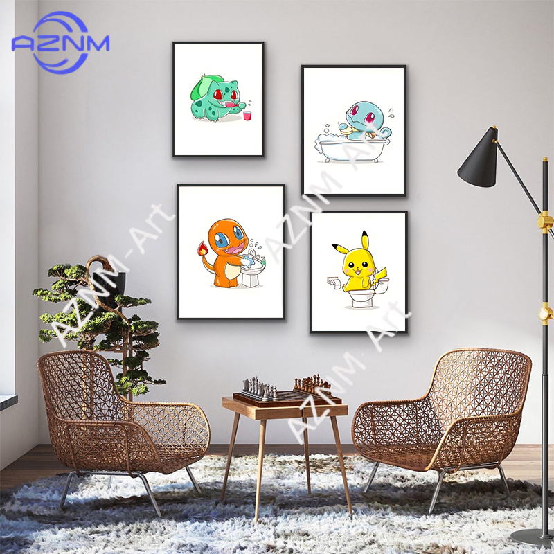 Lukisan Kanvas Lucu Kartun Pok - Home Bathroom Pictures ulasan dan harga