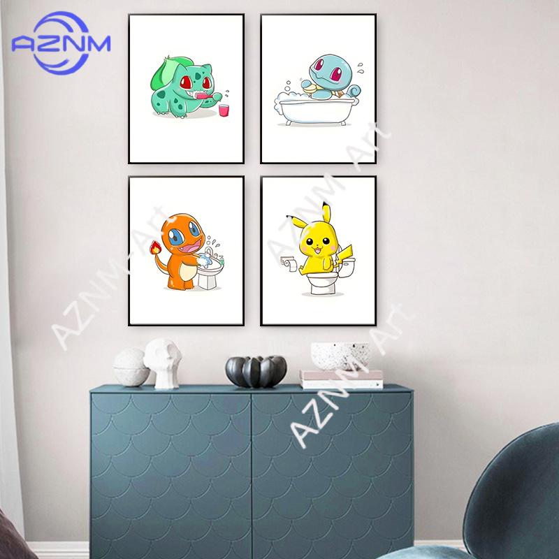 Lukisan Kanvas Lucu Kartun Pok - Home Bathroom Pictures ulasan dan harga