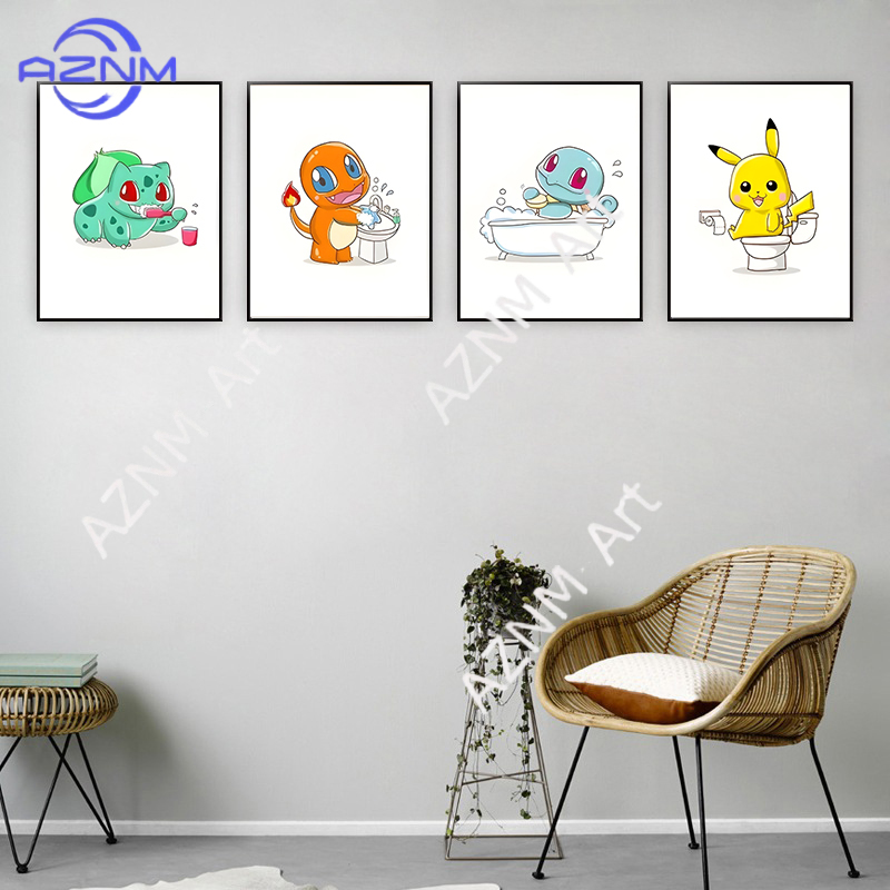 Lukisan Kanvas Lucu Kartun Pok - Home Bathroom Pictures ulasan dan harga