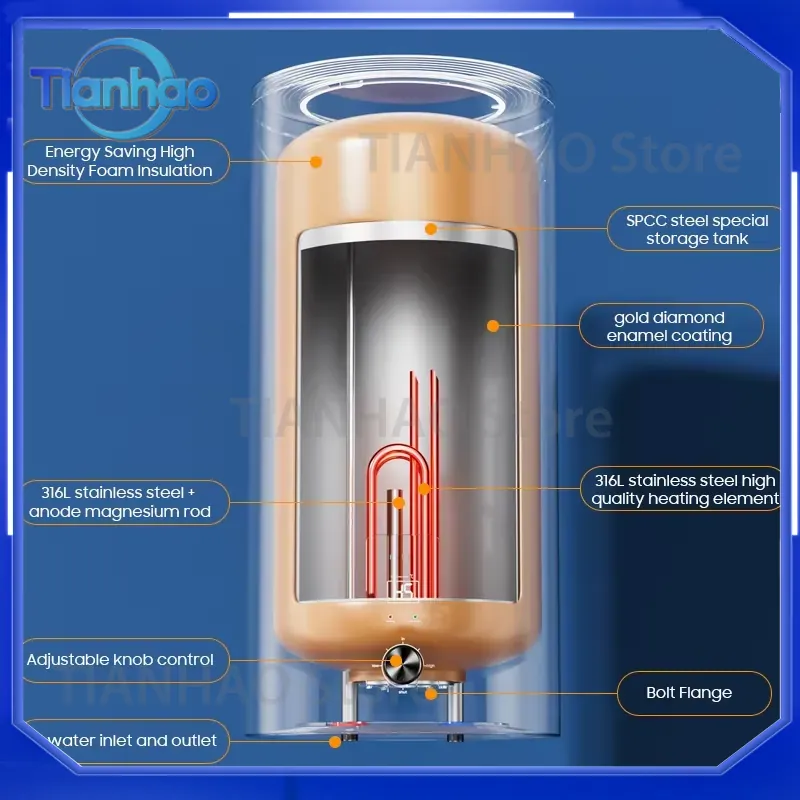 Pemanas Air Listrik 30L 50L 80 - Home Bathroom Geyser ulasan dan harga