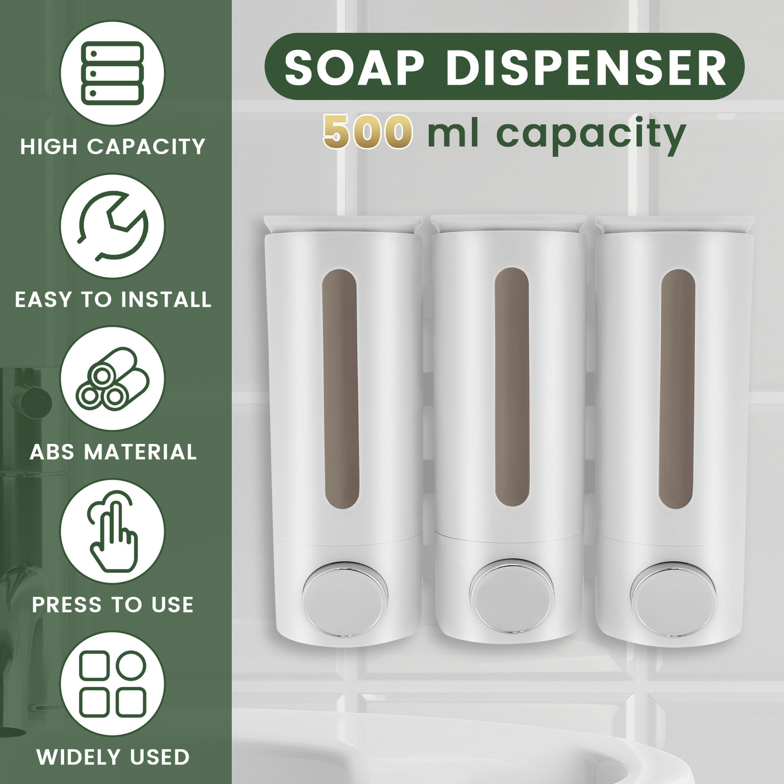 Dispenser Sabun Cair Kamar Man - Home Bathroom Wall Soap Dispenser ulasan dan harga